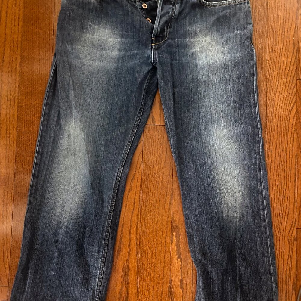 Diesel - vintage KURREN distressed boot cut button fly jeans (2009) 34 x 32